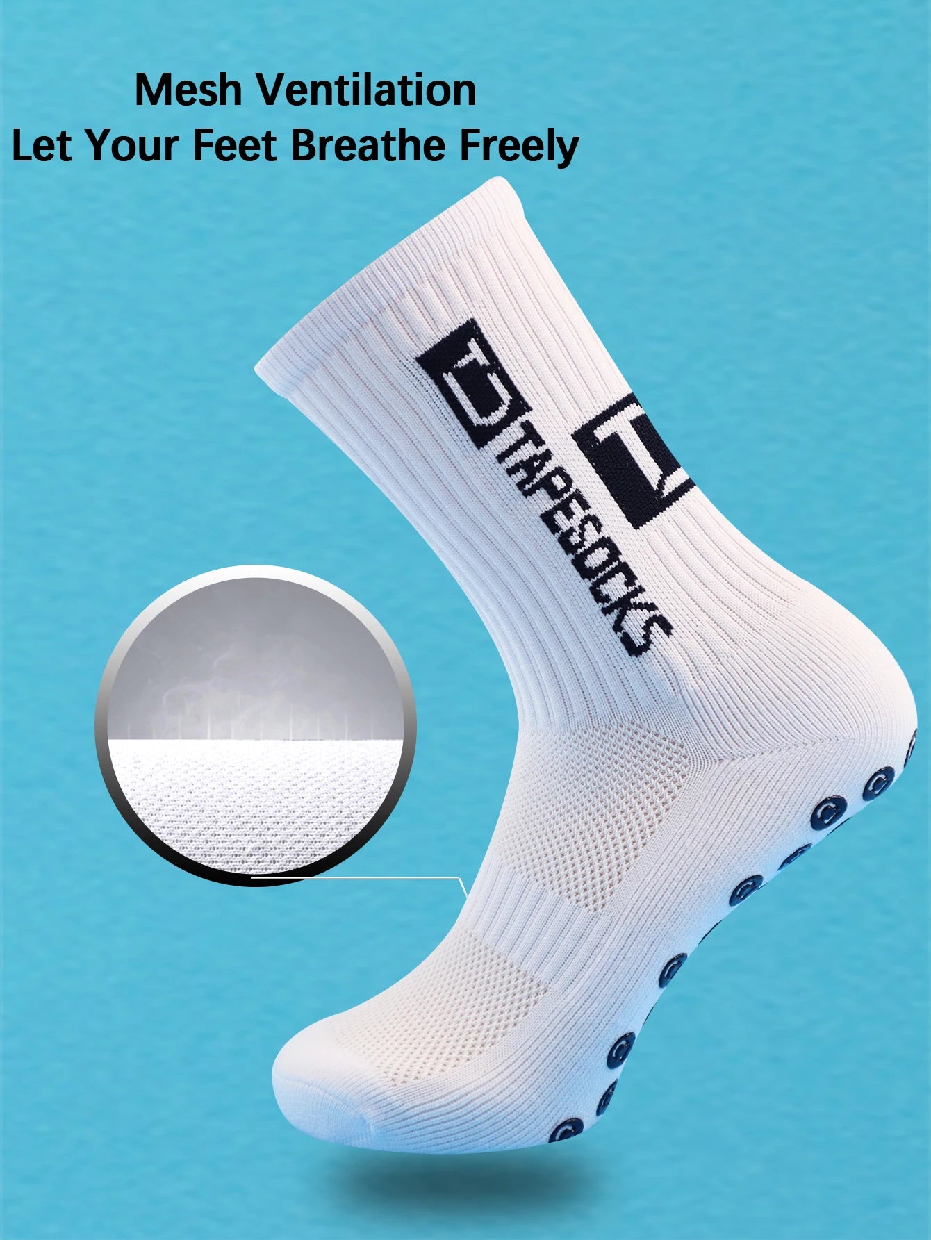 4 Pairs Men'S Soccer Socks with Grip, Non Slip anti Slip Athletic Socks with Cushion Pads for Football/Basketball