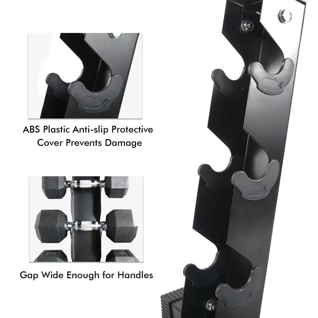 Rubber Hex Dumbbells Set with Rack 60LB-300LB